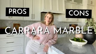 CARRARA MARBLE KITCHEN COUNTERTOPS  PROS amp CONS  SHOULD YOU CHOOSE MARBLE [upl. by Lebatsirc]