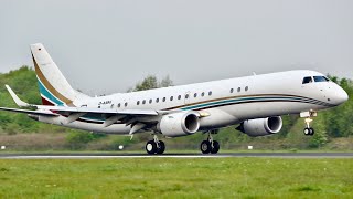 VistaJet Embraer Lineage 1000 Landing at Manchester Airport 2024 [upl. by Luckett]