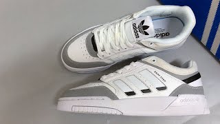 Adidas Drop Step Low White Grey Review [upl. by Aerdnuahs]