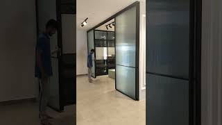 2way syncro sliding partition system 100soft closefor Al Frame 22 doors80kg😍🤩🤩 [upl. by Gilmore]