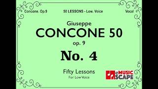 Concone 50 Op9 No4 Low Voice 콘코네 저성용 [upl. by Nylasej]