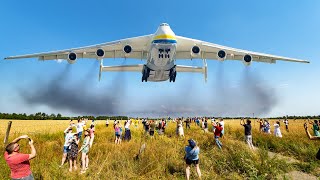 Antonov An225 Mriya  10 AWESOME TAKEOFFS AND LANDINGS OF THE BIGGEST AIRCRAFT ever existed [upl. by Ellegna490]