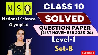 Class 10 NSO 202324 Level 1 Question Paper With Complete Solution  NSO 202324  SETB Paper [upl. by Venita752]