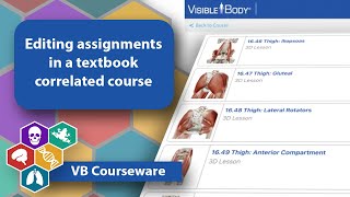 Visible Body Support  Editing Assignments in a VB Courseware TextbookCorrelated Course [upl. by Esilram30]