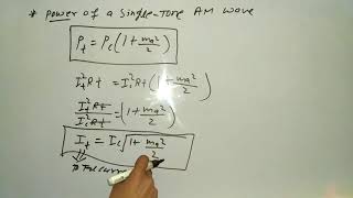 Power relation in amplitude modulation  in hindi communication system [upl. by Rabaj]