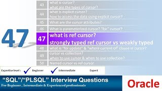 Oracle PL SQL interview question Explain REF Cursor Strongly Typed Ref Cursor and Weakly typed Ref C [upl. by Ttevy467]