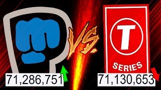 PewDiePie vs TSeries  THE FINAL BATTLE Live sub count [upl. by Tanner]