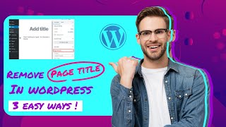 how to remove page title in wordpress  wordpress basics [upl. by Pernick404]