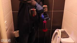 How To Use a Toilet Auger w Drop Head for TJunction Pipes Demonstrated with a Drainx Toilet Auger [upl. by Mungam]