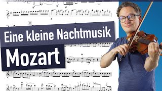 Mozart Serenade from quotEine kleine Nachtmusikquot 1 Mov  violin sheet music  piano accompaniment [upl. by Sualocin]