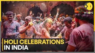 2024 Holi Celebrations Colourful Holi festivities across India  WION News [upl. by Thurlough]