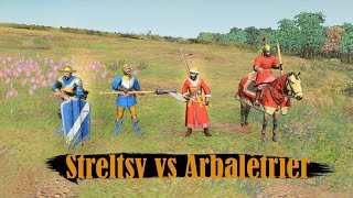 Streltsy VS Arbaletrier  AOE4  army value same aoe aoe4 aoe4conqueror ageofempires4 [upl. by Sabsay964]