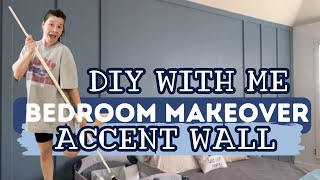 DIY Beginner Accent Wall Bedroom Makeover Transformation  DIY Home Renovation Ideas Paint with Me [upl. by Airad]