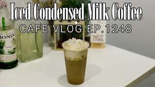 Cafe Vlog EP1248  Iced Condensed Milk Coffee  Coffee drinks  Coffee recipe [upl. by Shurlock17]