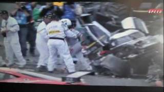 Allan McNishs Huge Crash  24 Hours of Le Mans 2011 [upl. by Nrek521]