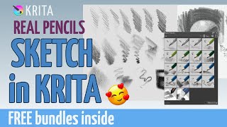 Sketch BRUSHES in Krita SK1 Discover the REAL PENCILS [upl. by Eremaj]