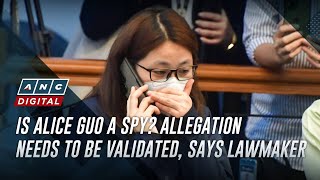 Is Alice Guo a spy Allegation needs to be validated says lawmaker  ANC [upl. by Ahsiekel]