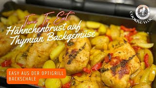 OptiGrill Hähnchenbrust auf Thymian Backgemüse  Backschale [upl. by Ymrots]