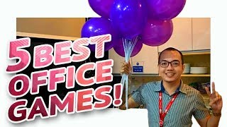 5 FUN PARTY GAMES AT WORK • Part 2 🎲  Minute To Win It Style [upl. by Thane]