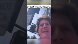 This cyclist is getting mad at a pedestrian for jay walking… 😬 Thoughts awareness roadrage mad [upl. by Nett]