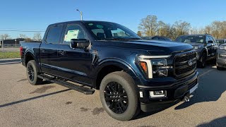 2024 Ford F150 Lariat 50L V8 502A 4X4 in AntiMatter Blue Full Walk Around [upl. by Leal]