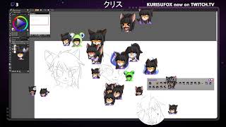 KurisuFox Illustrations Kurisu Twitch Emote Art [upl. by Alliuqal596]