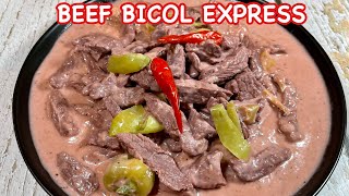 BEEF BICOL EXPRESS with BAGOONG ALAMANG  CREAMY BEEF BICOL EXPRESS  PINOY SIMPLE COOKING [upl. by Colley]