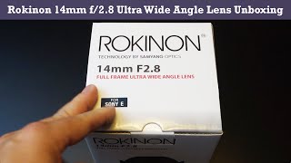 Photo Rokinon 14mm f28 Ultra Wide Angle Lens Unboxing Sony Emount [upl. by Atihana]