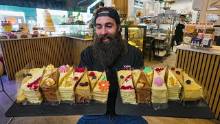 TRYING TO BREAK THE SLICE RECORD AT LONDONS FAMOUS UNLIMITED CAKE SHOP  BeardMeatsFood [upl. by Rieth]