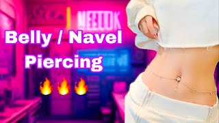 Belly Piercing Procedure  Navel Piercing for girls [upl. by Ahsirkal]