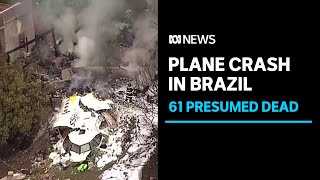 61 believed dead after a plane crash in Brazil  ABC News [upl. by Uot543]