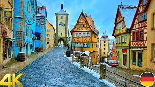 Rothenburg ob der Tauber walking tour 4K  The most beautiful Medieval town in Germany [upl. by Annahsar168]