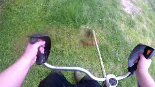 Stihl FS 490 cem POV point of view mowing [upl. by Naashom]