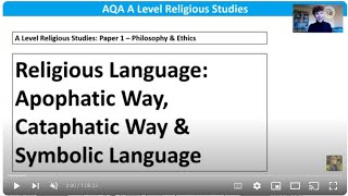 RELIGIOUS LANGUAGE VIA NEGATIVA VIA POSITIVA amp SYMBOL A LEVEL RELIGIOUS STUDIES [upl. by Itram85]