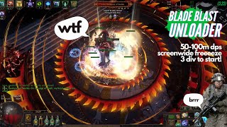 323 1000 AoE goes OFFSCREEN Unloading 30100m Blade Blast on bosses zoom maps PoE Affliction [upl. by Lakym]