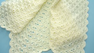 Easy Crochet Blanket  Crochet Blanket Any Size  Crochet Baby Blanket [upl. by Busiek]