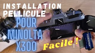 Comment installer une pellicule photo dans un Minolta X300 argentique [upl. by Ree965]