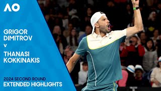 Grigor Dimitrov v Thanasi Kokkinakis Extended Highlights  Australian Open 2024 Second Round [upl. by Ahsinad550]