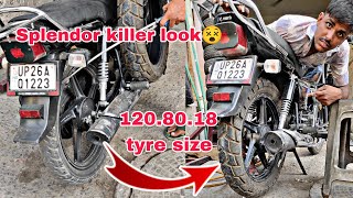 1208018 tyre size Splendor fitted big ralco tyre😯 [upl. by Aneet]