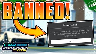 This Glitch Will Get You BANNED in Car Dealership Tycoon SERIOUS [upl. by Onida]