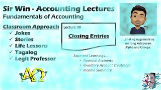 Lecture 08 Closing Entries Merchandising Business Fundamentals of Accounting [upl. by Philina]