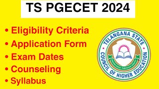 TS PGECET 2024  Eligibility Criteria Exam Date Application form Syllabus Exam Pattern [upl. by Atoiganap715]