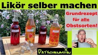 Likör selber machen  Grundrezept für alle Obstsorten  Datschenmän  Folge17 [upl. by Llevol263]