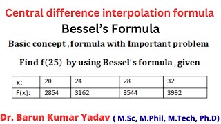 Bessels interpolation formula  Interpolation  besselformula [upl. by Milson]