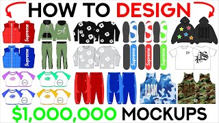 HOW TO DESIGN CLOTHING MOCKUPS FOR YOUR BRAND 2024 WALKTHROUGH [upl. by Ahsytal]