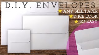 EASY How to Make Envelope with A4 Paper DIY  Any Size Custom Size [upl. by Dnamra]