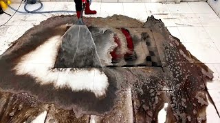 Disastrous dirty carpet cleaning satisfying rug cleaning ASMR [upl. by Betsey]