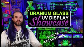 Uranium Glass UV Light Displays  Glowing Cabinets Curios Sideboards and Shelves [upl. by Lodie30]