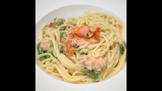 Recept Pasta warm gerookte zalm met groene asperges [upl. by Romeo]