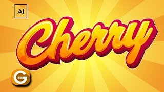 Illustrator Tutorial  Tipografía Personalizada Cherry  Cherry Custom Typography [upl. by Yleik]